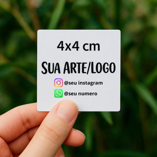 Adesivo Personalizado 4x4cm Quadrado - Envio 24 Horas