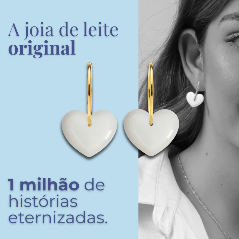 Brinco de Leite Materno Lackto | Nova Mãe | Faça Você Mesma | Kit para Fazer Joia | Amor de Leite