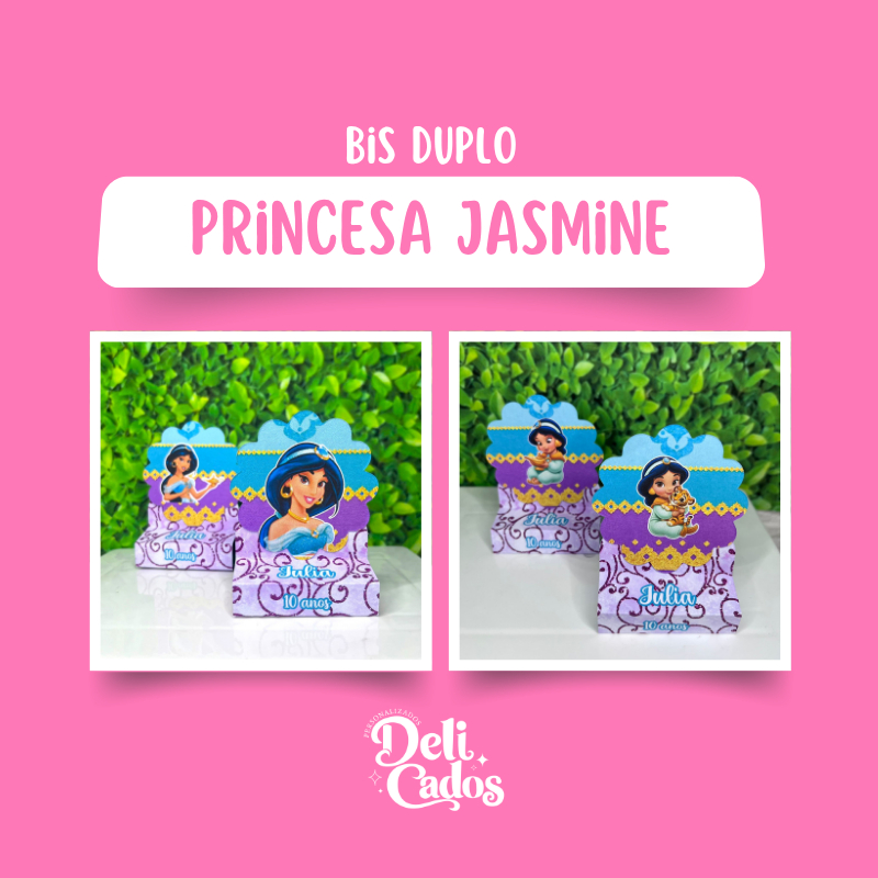 Porta Bis Duplo Personalizado PRINCESA JASMINE ALADDIN PRINCESA JASMINE BABY | Lembrancinha Decoração Presente COLADO