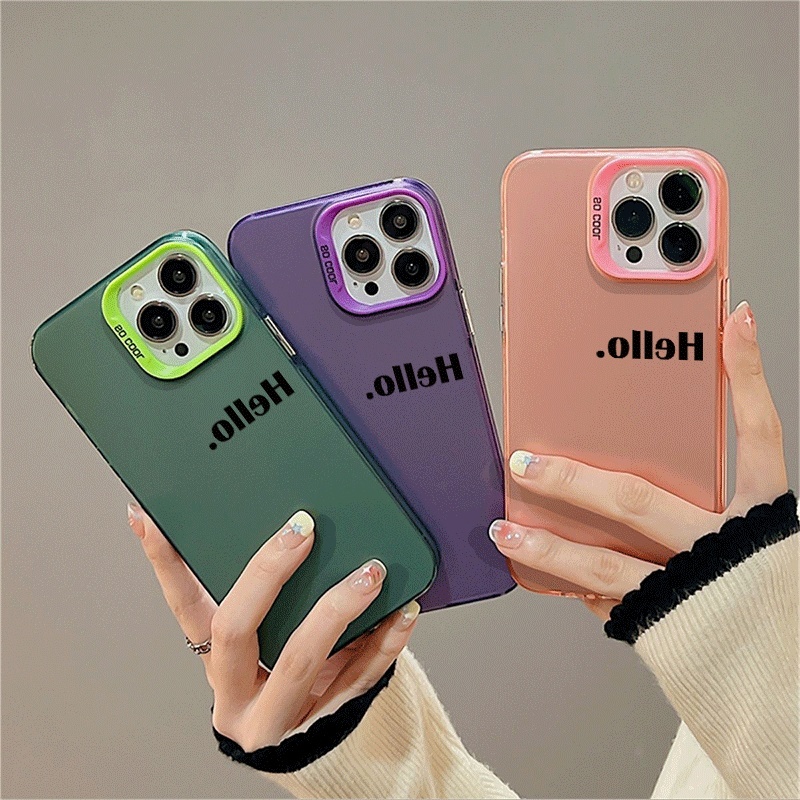 Capa de Celular Hello com Moldura Colorida para Samsung A05/A06/A07/A14/A15/A16/A17/A24/A26/A35/A52/A53/A54/A55/A71/A72