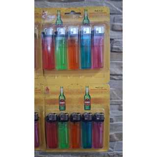Kit 10 Isqueiros Coloridos Transparentes Resistente para Revenda em Bares Restaurantes e (Sem Gás) Acendimento AutoClick