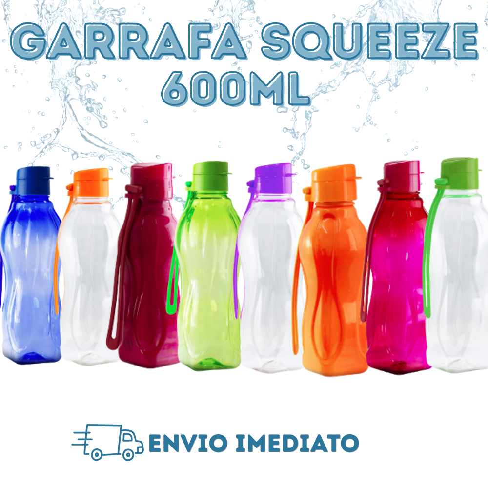 Kit 5 Garrafas Squeeze 600ml- Academia, Escolar, Lembrancinha