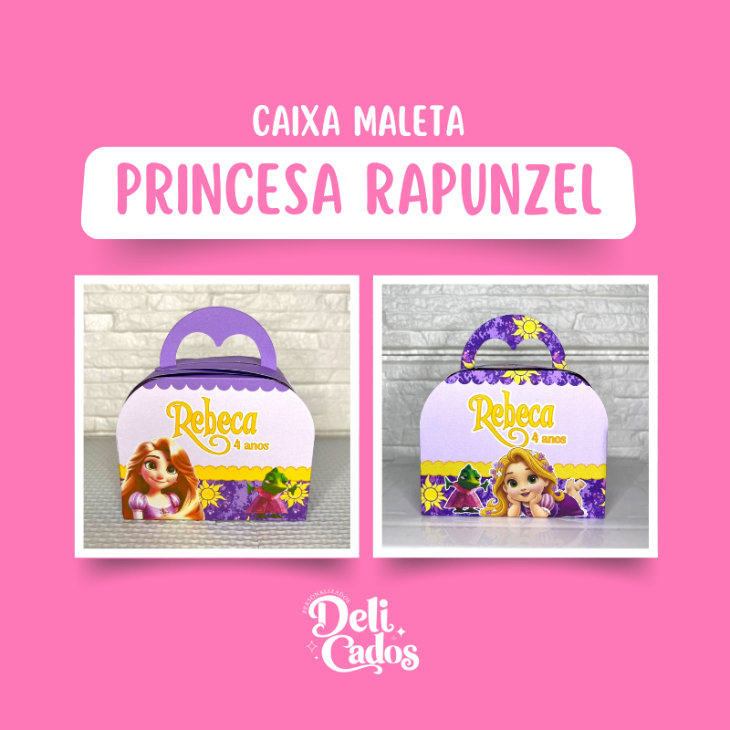KIT Caixas Maleta Personalizada Princesa Rapunzel Enrolados RAPUNZEL BABY - Lembrancinhas para Festa MONTADO