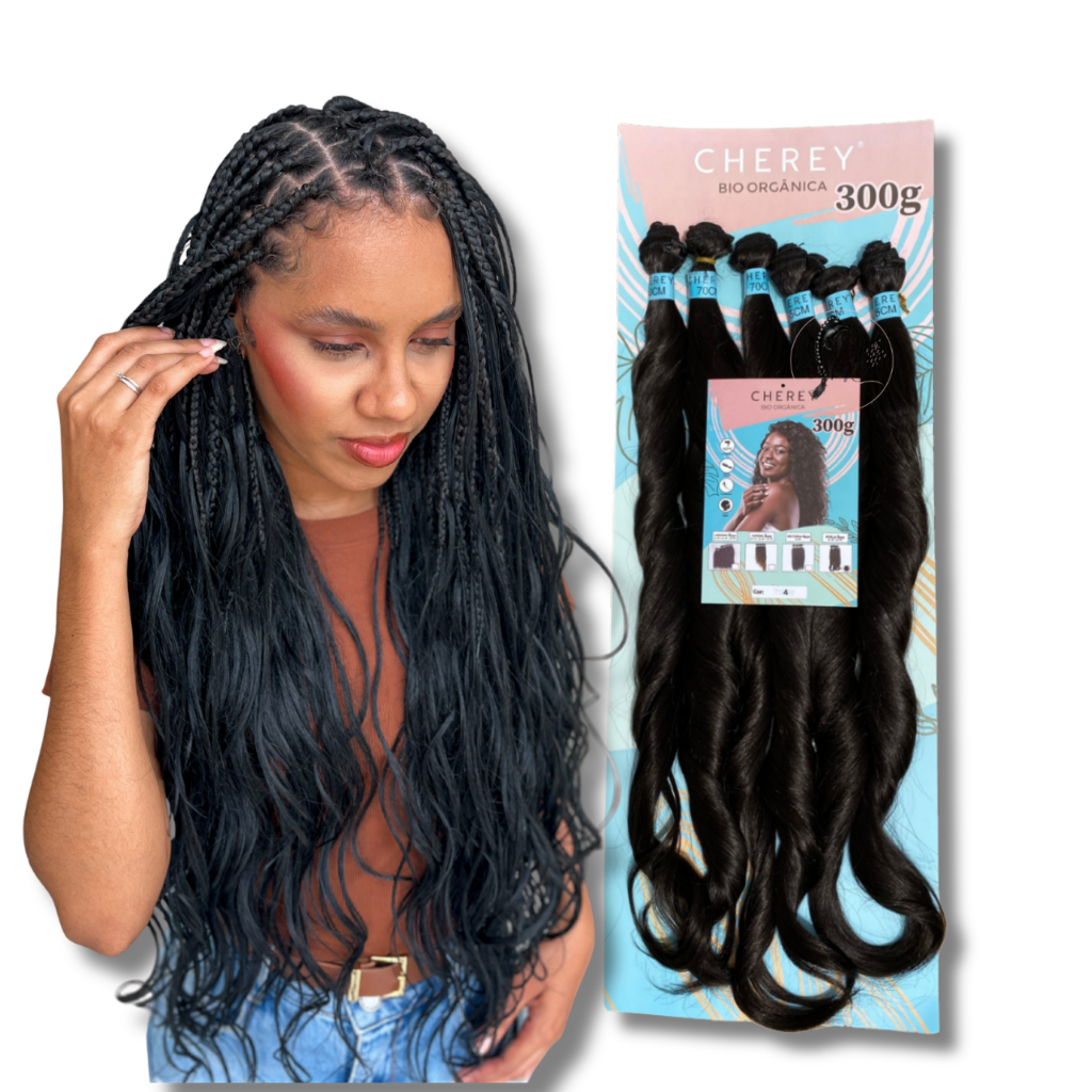 Cabelo Orgânico Perla Liso Ondulado 300g 70cm | Cabelo Ondulado p/ Entrelace Liso Wave braids Cherey
