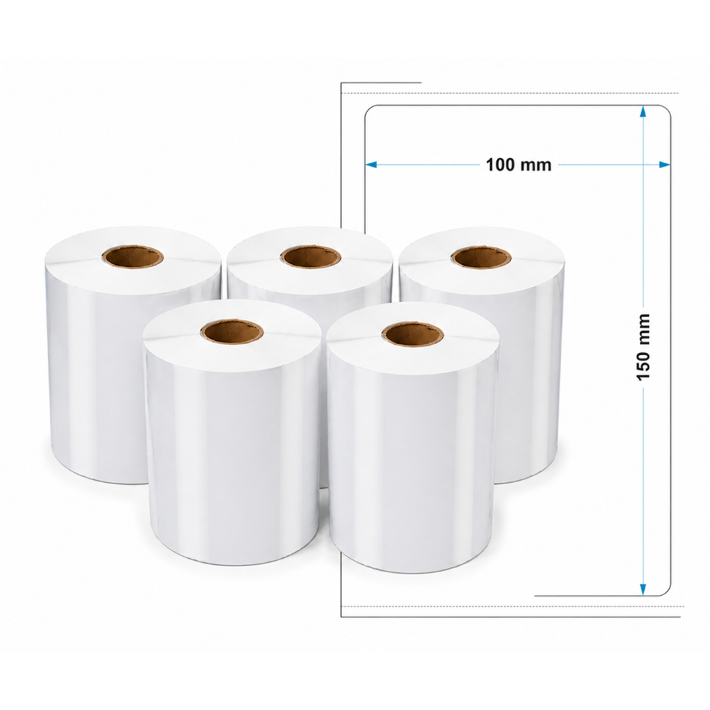 10 rolos Etiqueta 10x15 Térmica Adesiva Couchê - Com Serrilha - Ecommerce (200 etq/rolo)