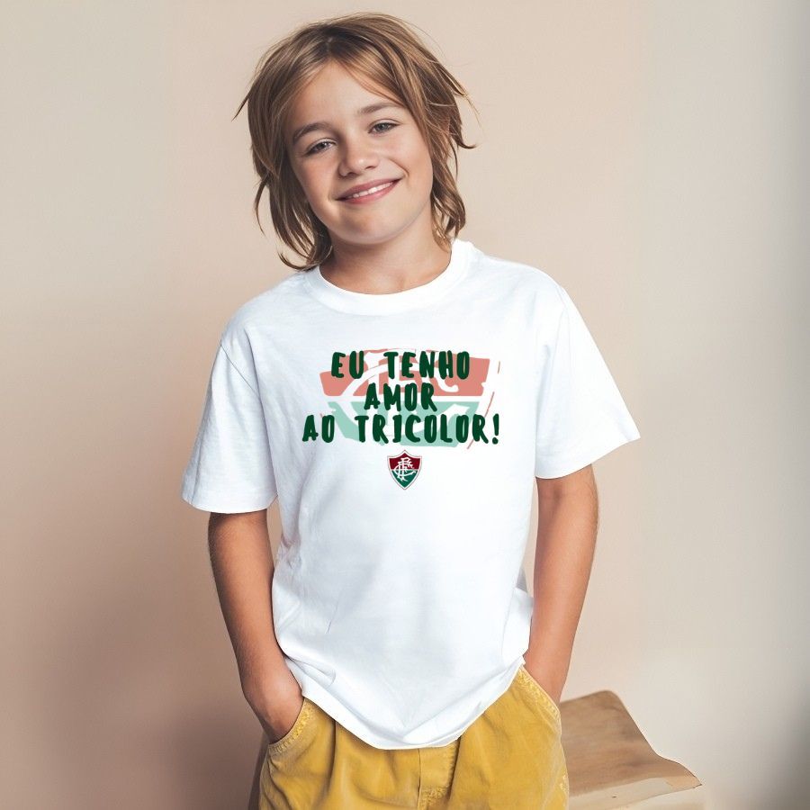 Camiseta T shirt Fluminense Branca Infantil Camisa Do Fluzao Para Criança
