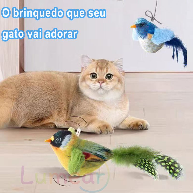 Novos Brinquedo Interativo Para Gatos Com Som De Pássaro – Boneca Animal Vocalização Realista