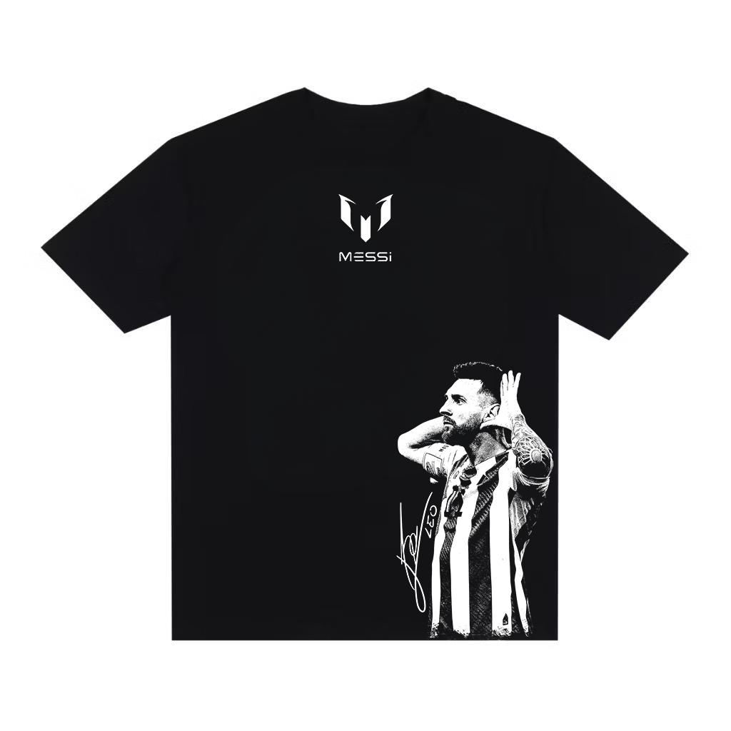 Camiseta Oversized Streetwear Lionel Messi Copa Do Mundo Argentina Goat Futebol Seleção 100% Algodão Premium