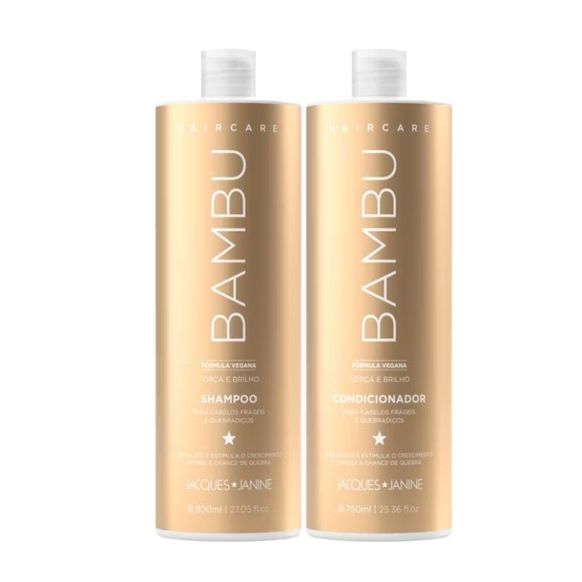 Kit Hair Care Bambu Jacques Janine Shampoo 800ml + Condicionador 750ml força e brilho