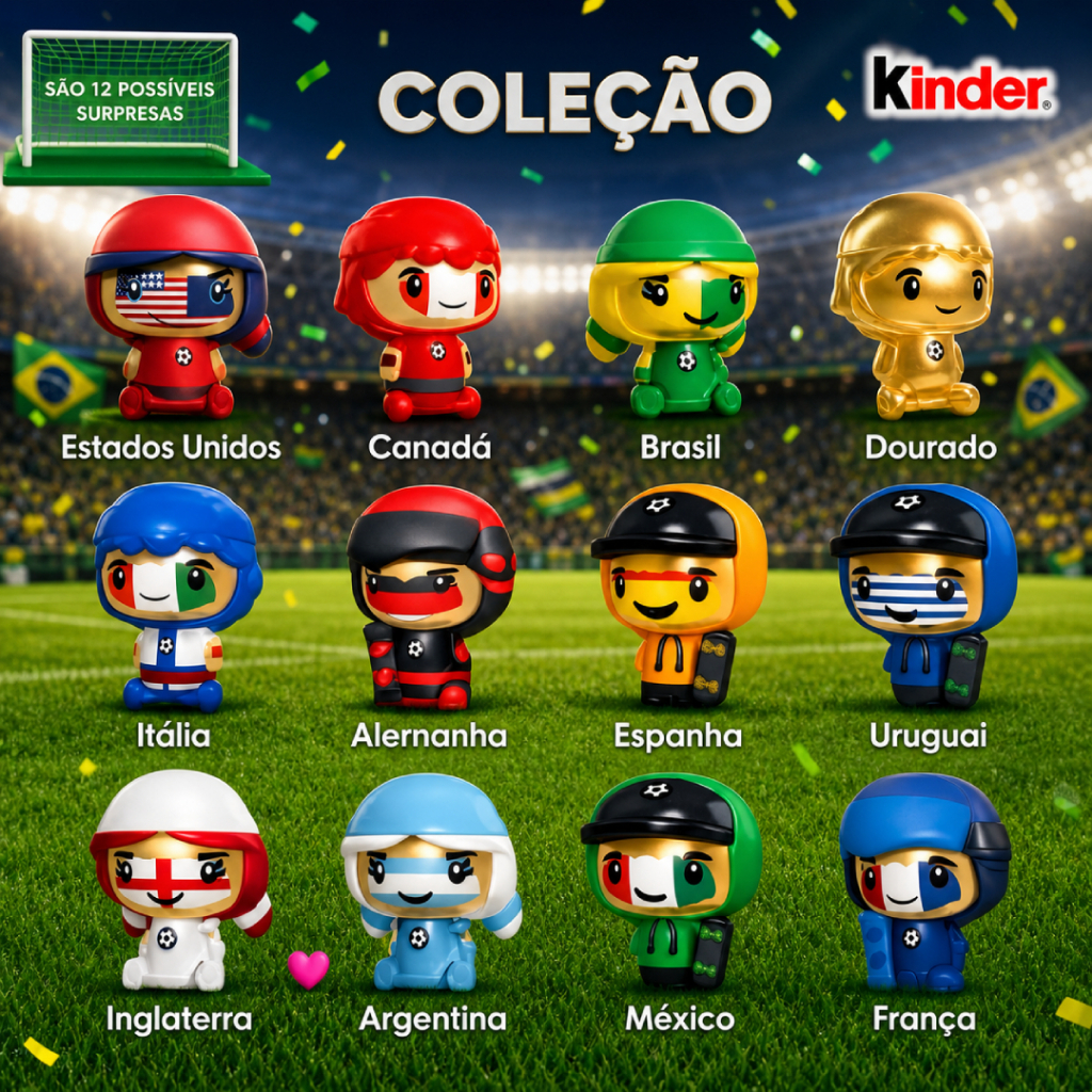 Kinder Ovo Copa do Mundo 2026 - Complete Sua Coleção!