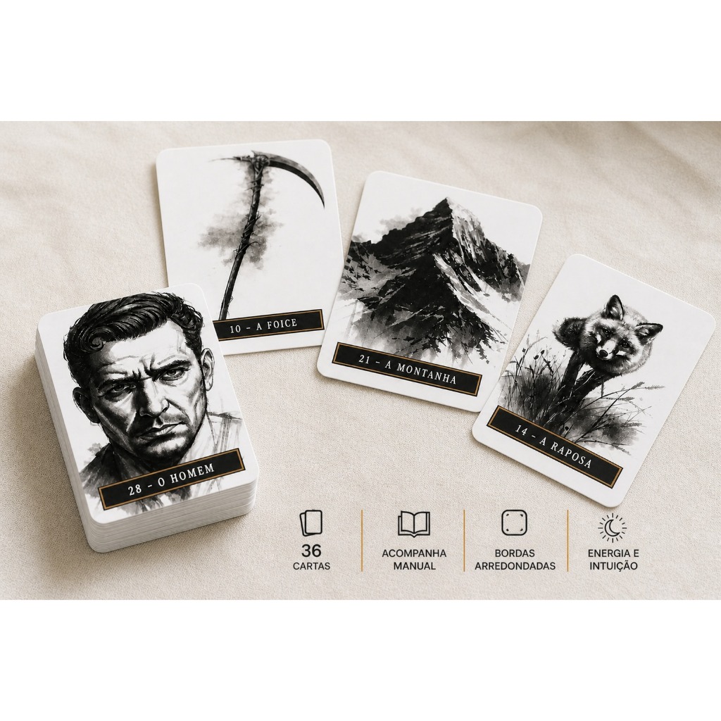 Tarô Baralho Cigano Lenormand Esboços do Destino 36 cartas plastificadas + Ebook