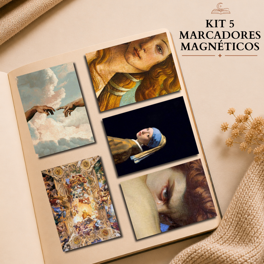 Kit 5 marcadores magnéticos - Pinturas clássicas