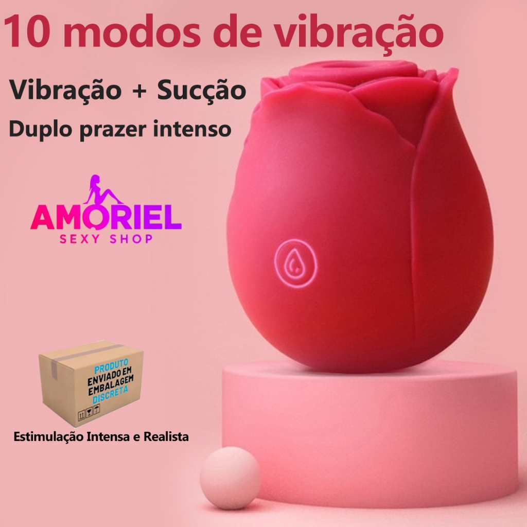 Vibrador Feminino de Sucção e Vibração, Brinquedo Adulto de Estímulo, 10 Modos de Vibração, Prazer Intenso e Privado