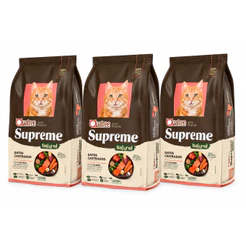Kit 3 Pacotes Quatree Supreme Gatos Castrados Salmão 1KG