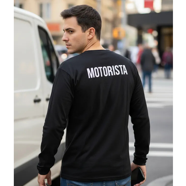 Camiseta Camisa Motorista Aplicativo Van Caminhão Onibus Blusa Manga Longa