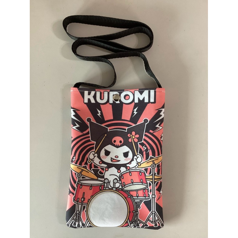Bolsa transversal estampada Kuromi kawaii sacola de ombro shoulder bag unissex