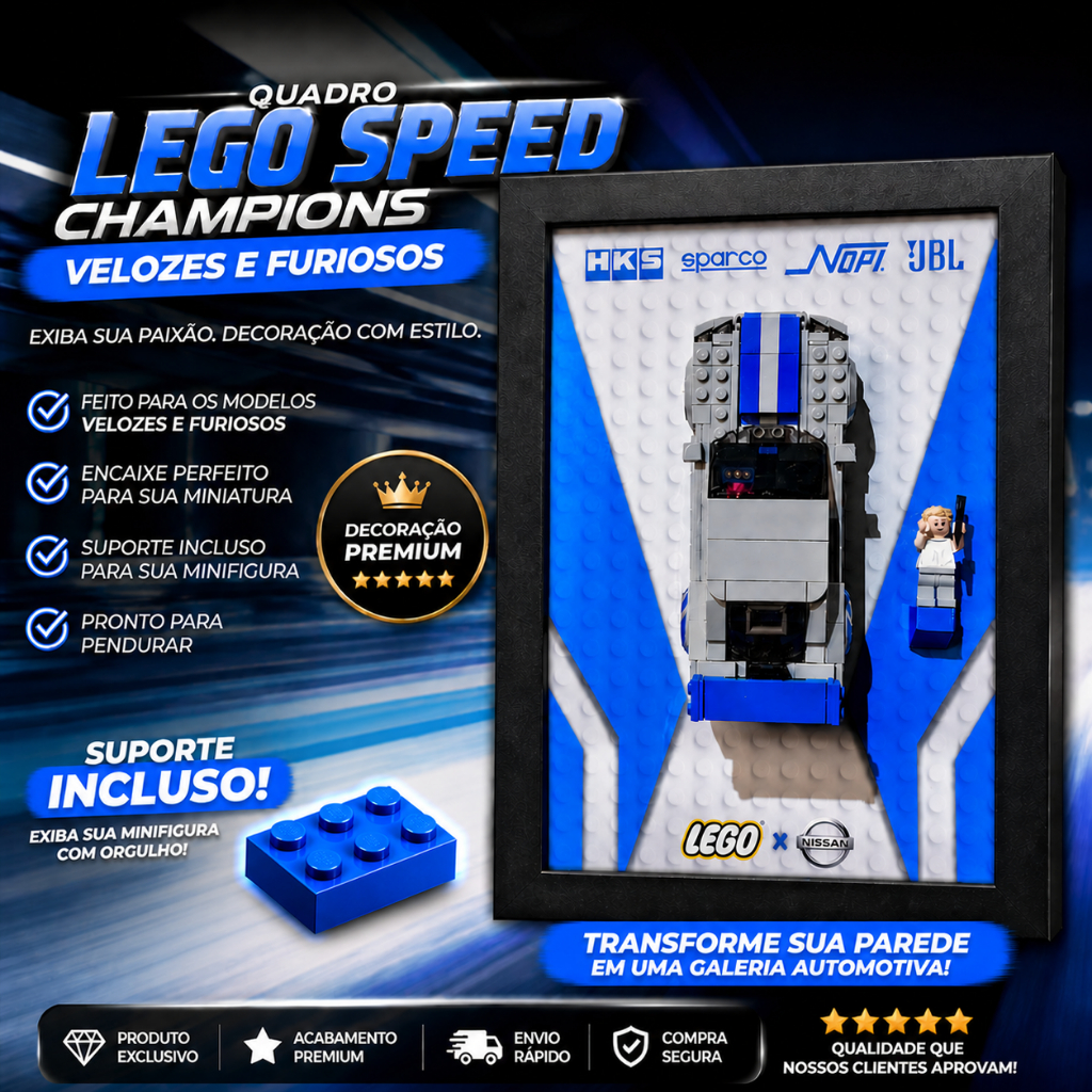 Quadro para miniatura Speed Champions Velozes e Furiosos - Miniatura não inclusa