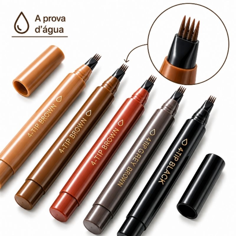 Caneta Microblading Fio a Fio Preenche Falhas da Sobrancelhas e Barba À Prova D'Água