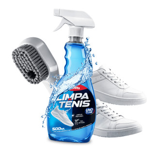 Kit Limpa Tênis + Escova Spray Premium Espuma de Limpeza Profunda Remove Manchas