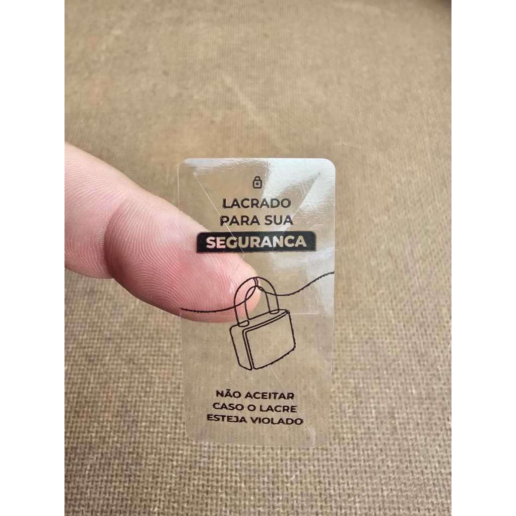 Etiqueta Transparente Lacre Para Embalagens Sacolas e Caixas com Alta Resistência e Durabilidade 50X25mm — imagem 2 de 2