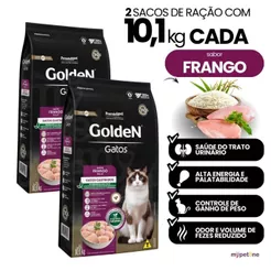 Kit com 2 Ração Golden Fórmula Gatos Castrados Sabor Frango 10,1kg