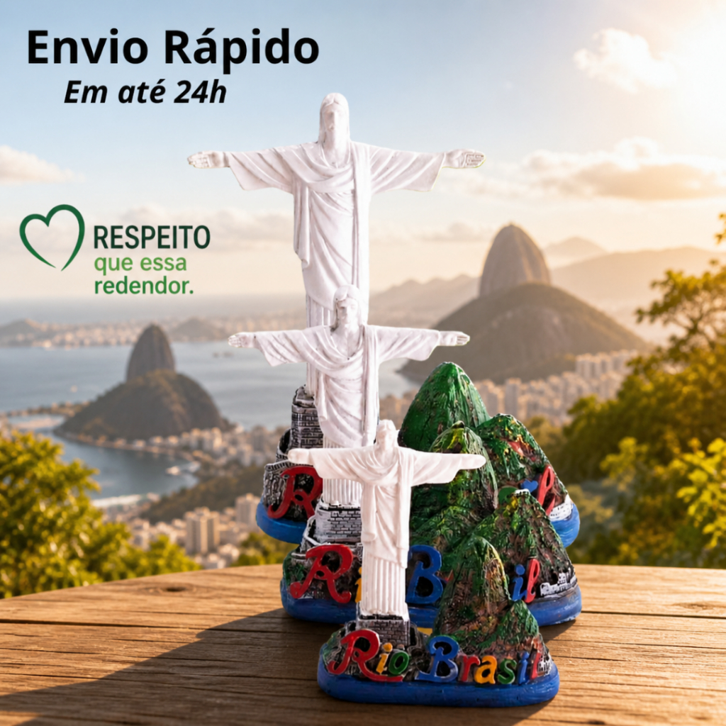 Estátua Cristo Redentor Em Resina Lembrança Rio Souvenir