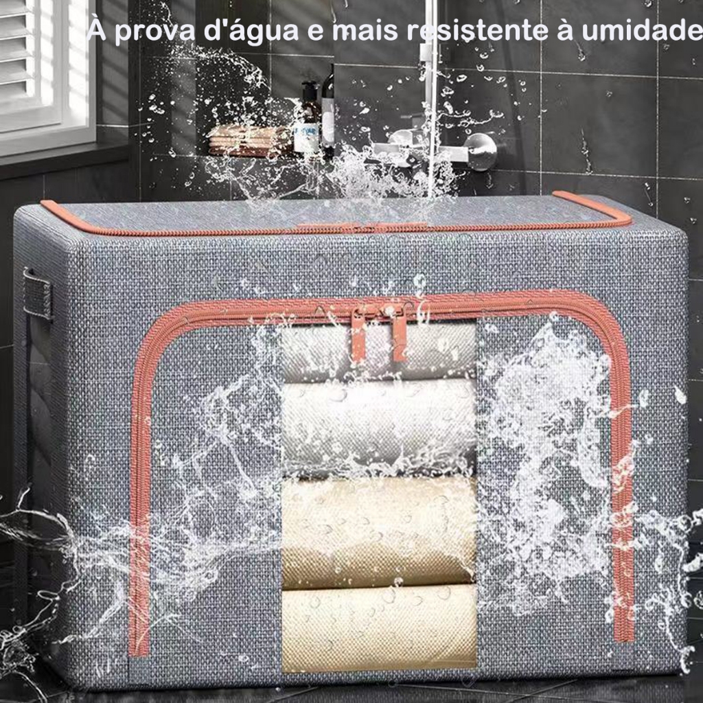Caixa De Armazenamento DobráVel 100l Grandes à Prova D'áGua Com Visor Transparente Multiuso