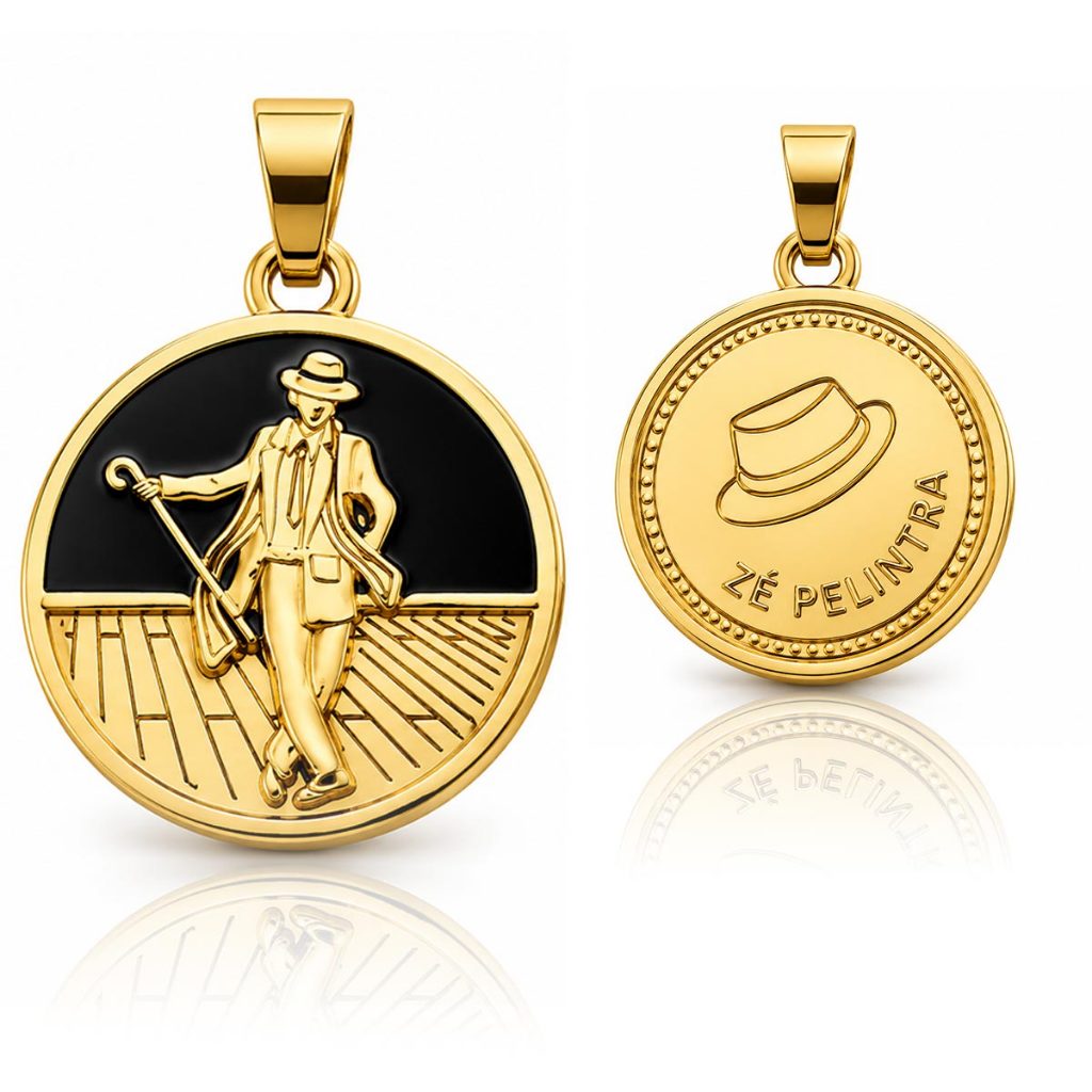 Pingente Zé Pilintra banhado a Ouro Orixá Proteção e estilo + Frete Grátis