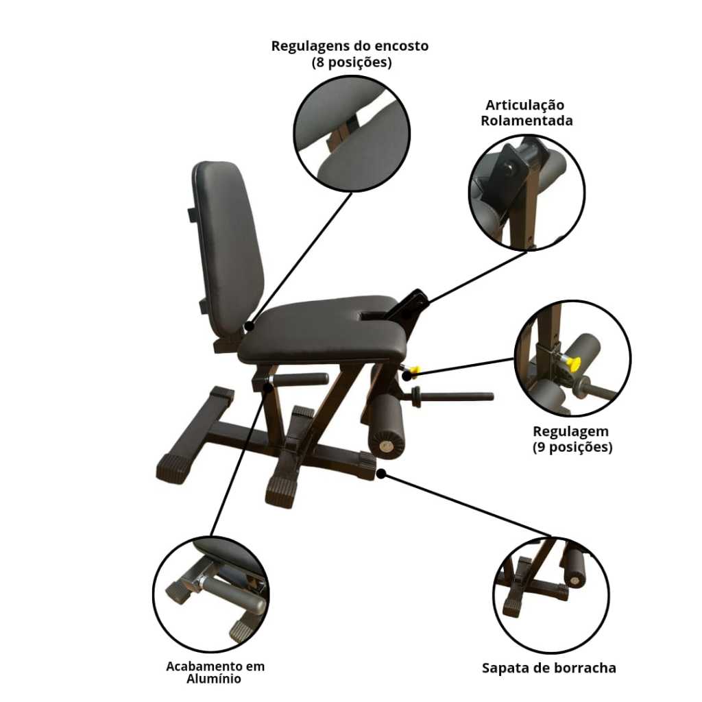 Cadeira Extensora Com Suporte Para Anilhas Profissional Treino Em Casa e academia