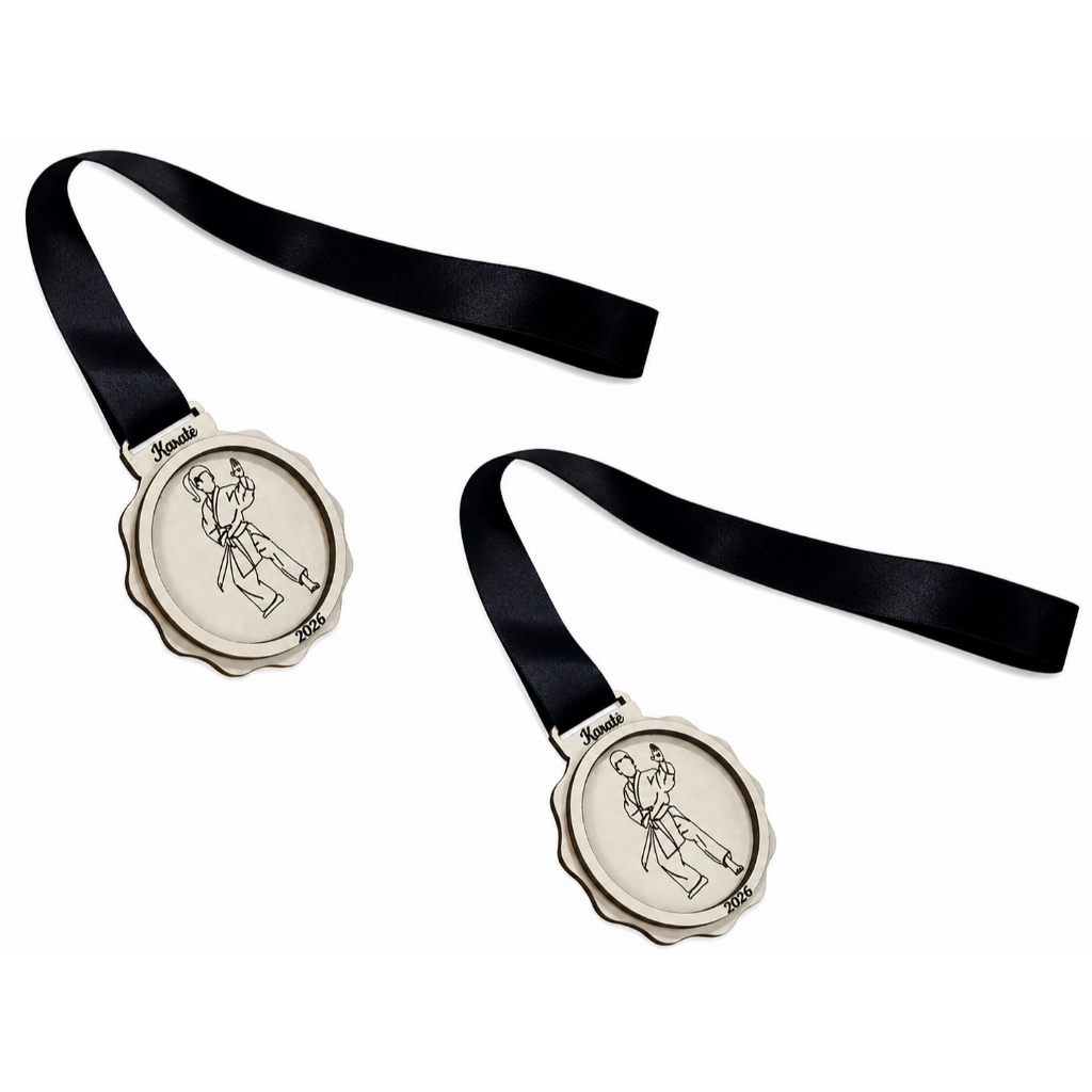 Medalhas Karatê Casal Kit Com 2 Unidades 1563