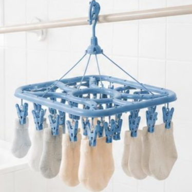 Varal Roupas Íntimas Dobrável 24 Prendedores Meias Portátil Compacto Resistente Multiuso Cueca Calcinha Sutiã Biquini