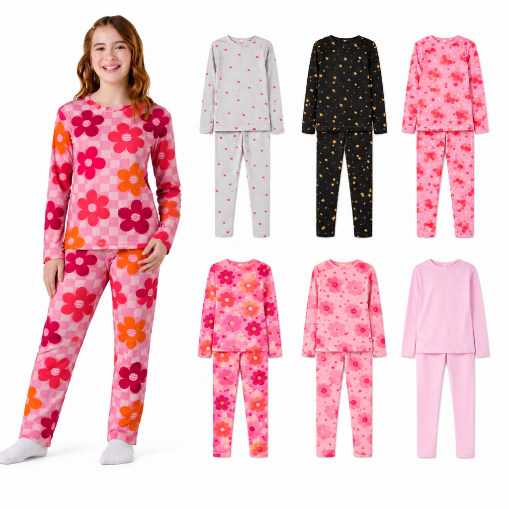 Conjunto Pijama Juvenil Canelado com Estampas-Confortável e Estiloso