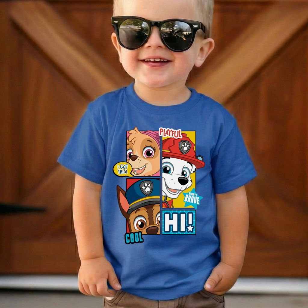Camiseta Infantil Menino Desenho Patrol Algodão 100% Premium Blusa Criança e Adulto Confortável