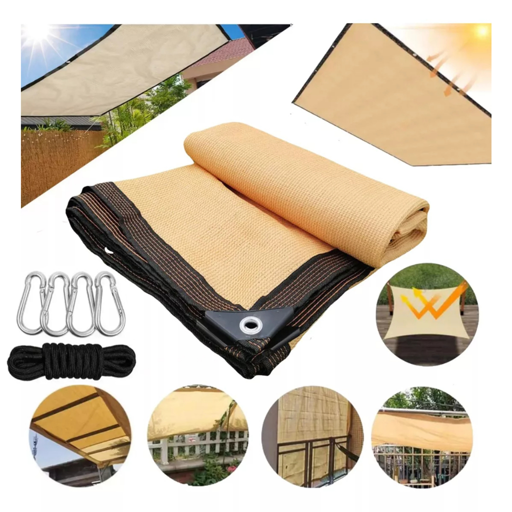 Toldo Sombrite 90% UV - 2x2 até 5x4m para Garagem, Jardim e Carro com Corda e Trava Inclusa
