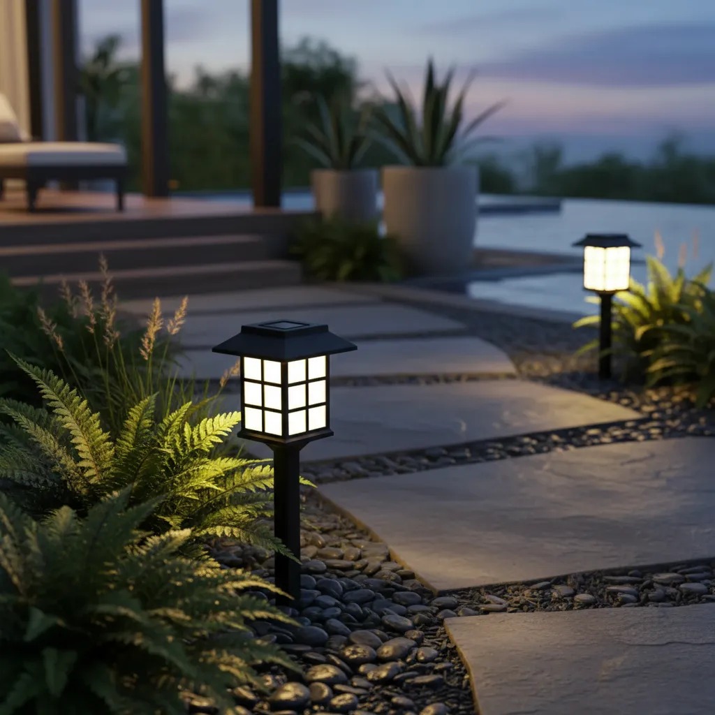 Kit 02 Luminária Solar Espeto Para Jardim sem fio