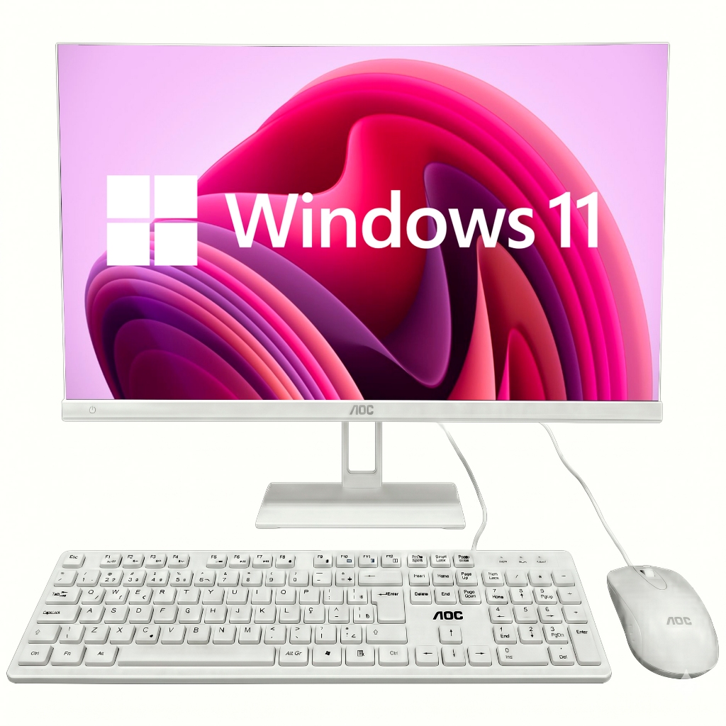 All In One Computador AOC Intel Core I5 12ª Geração 16GB RAM DDR4 SSD 512GB Tela 23.8" Windows 11 Pro Teclado Mouse