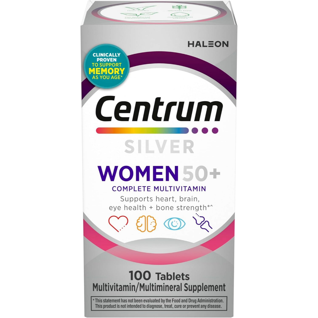 Multivitamínico Centrum Silver Women 50+ 100 Tablets Importado Estados Unidos