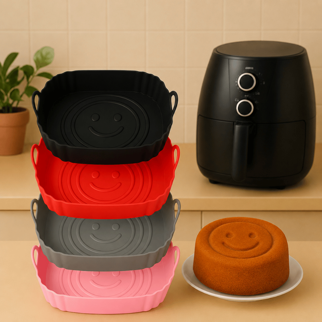 Formas airfryer Silicone Antiaderente Quadrada-Fritadeira, Forno,Microondas