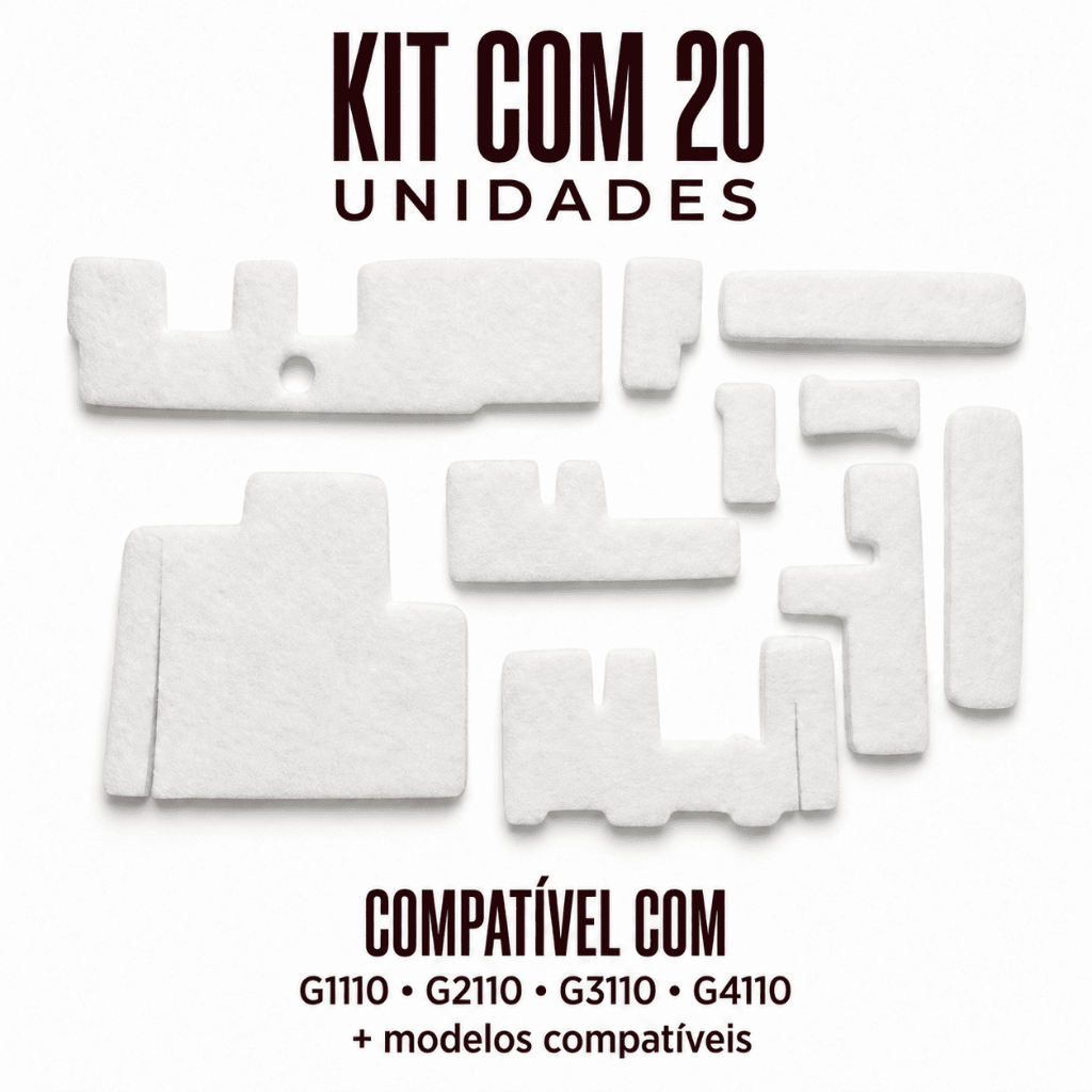 Kit 20 Almofada Absorvente Feltro Canon G1110 G2110 G3110 G3111 G4110 QY5-0593 Alta Absorção