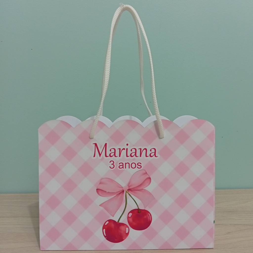 Sacola Personalizada CEREJINHA| Lembrancinha Aniversário Infantil Menina