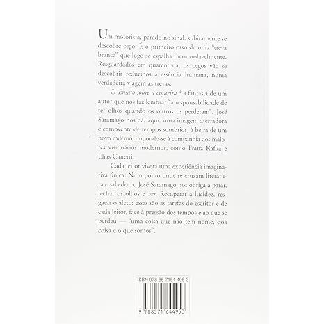 Ensaio Sobre a Cegueira  - Autor: José Saramago - Editora: Companhia das Letras