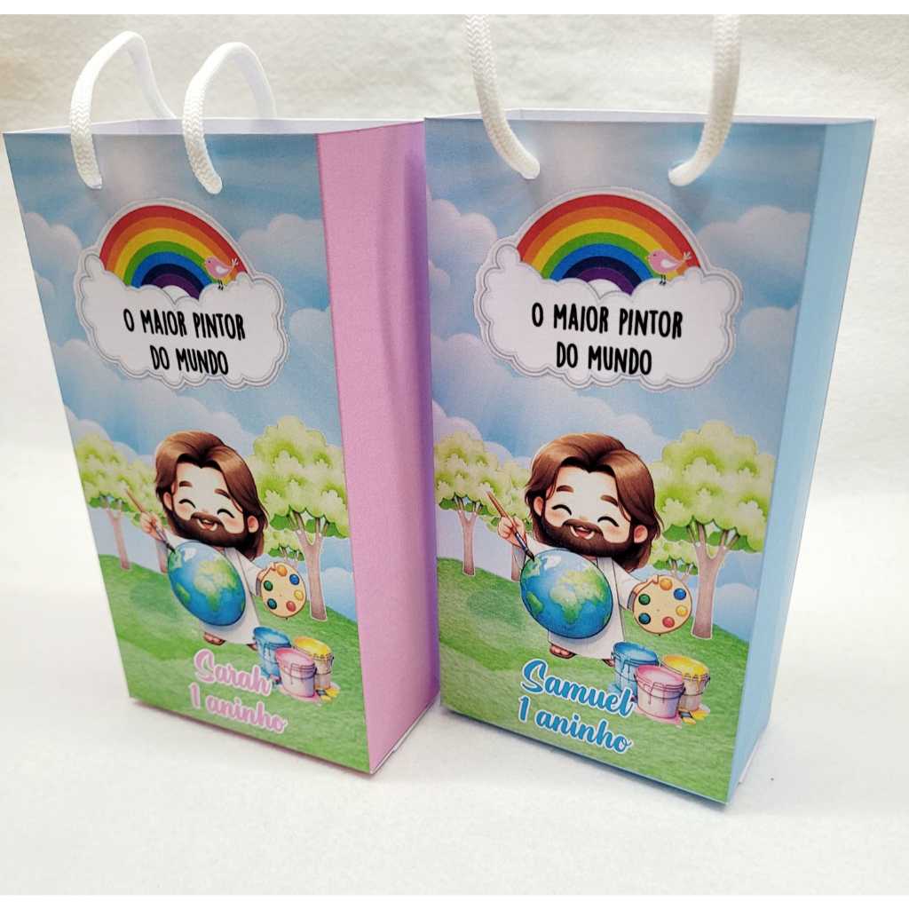 Sacolinha Personalizada - O Maior Pintor do Mundo | Prontas para Montar | Envio Rápido | Lembrancinhas