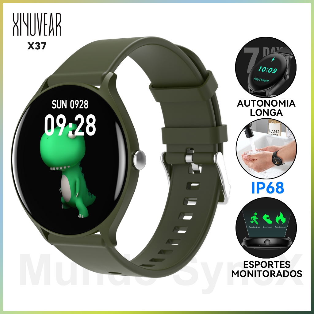 2026 Smartwatch X37 Bateria de 7 Dias de Uso, IP68, Monitoramento de Sono e Atividades, Tela 1.38”