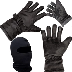 Kit Luva Proteção Inverno Frio Antiderrapante Touch Motoboy + Touca Balaclava Ninja