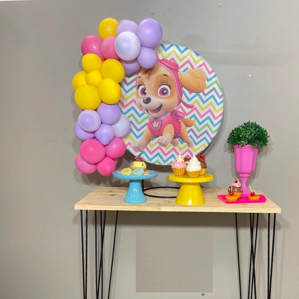 Mini Arco de Mesa Redondo Dourado Para Festa