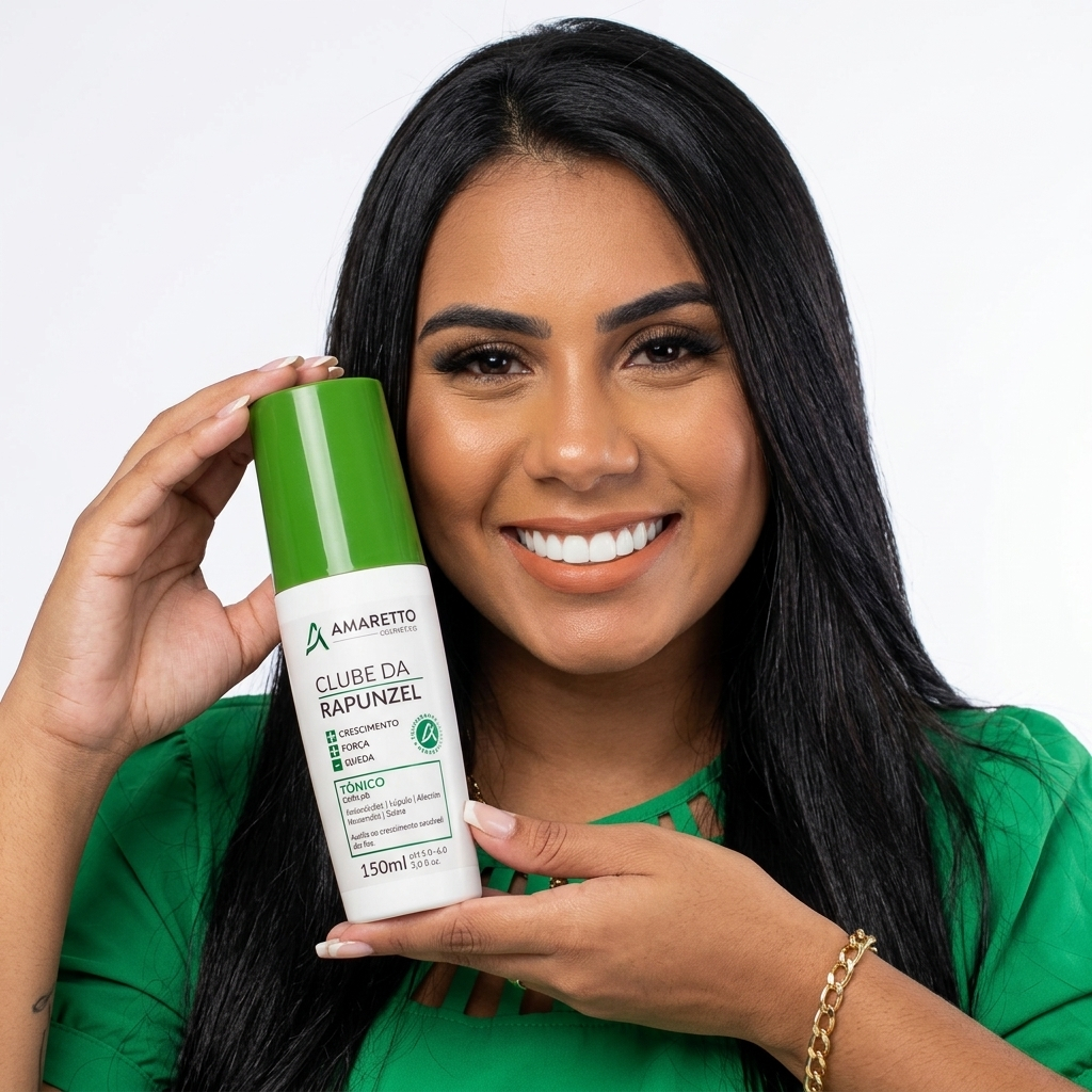 TÔNICO DE CRESCIMENTO CAPILAR ACELERADO CLUBE DA RAPUNZEL AMARETTO COSMÉTICOS