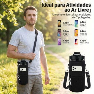 Capa Térmica Para Copos De 64oz De 2L De Grande Capacidade Com Alça E Bolsa De Armazenamento