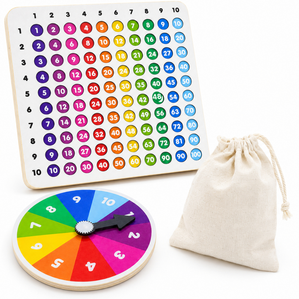 Tabuada Madeira Jogo Educativo Aprender Matemática Infantil Pedagógico Cálculo Multiplicação