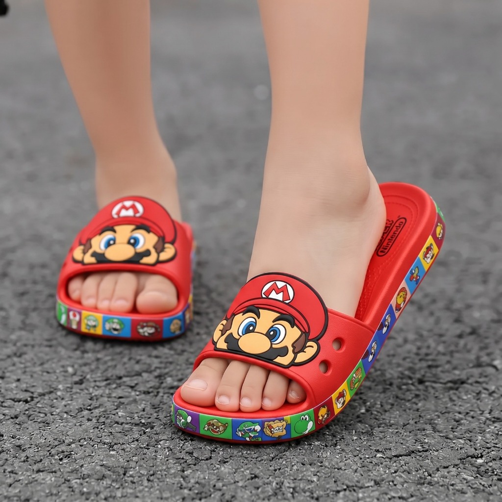 Chinelo Mario Bros Slide Mario Infantil Menino Leve Confortável Do 25 ao 32 Promoção