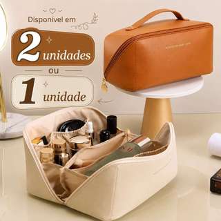 2/1 PCS Bolsa Necessaire Feminino Cosmético De Couro PU De Grande Capacidade Em Alto Qual…